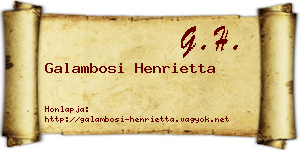 Galambosi Henrietta névjegykártya