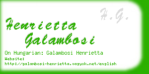 henrietta galambosi business card